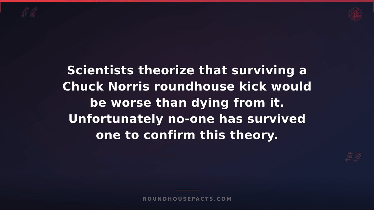 Chuck Norris Fact — Scientists theorize that surviving a Chuck Norris roundhouse