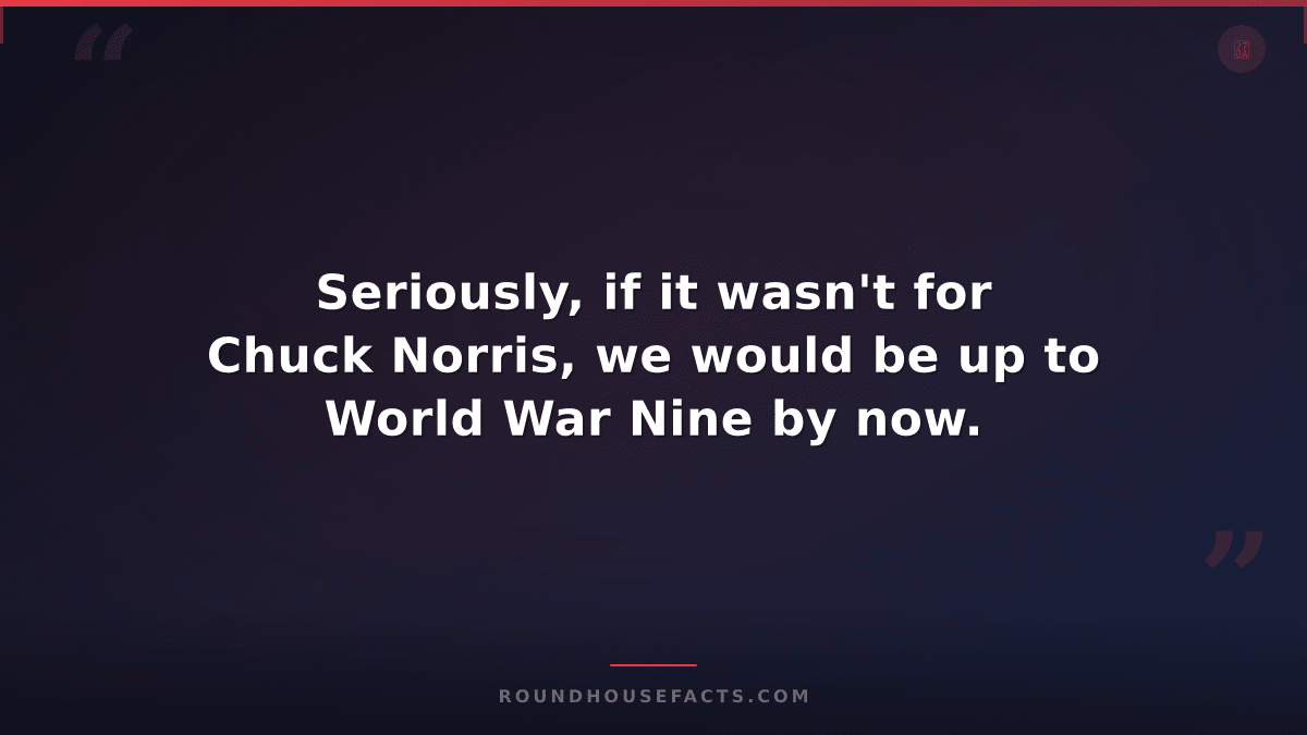 Chuck Norris Fact — Seriously, if it wasn't for Chuck Norris, we would be up to