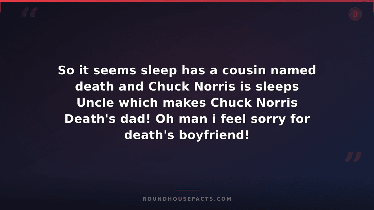 Chuck Norris Fact — So it seems sleep has a cousin named death and Chuck Norris