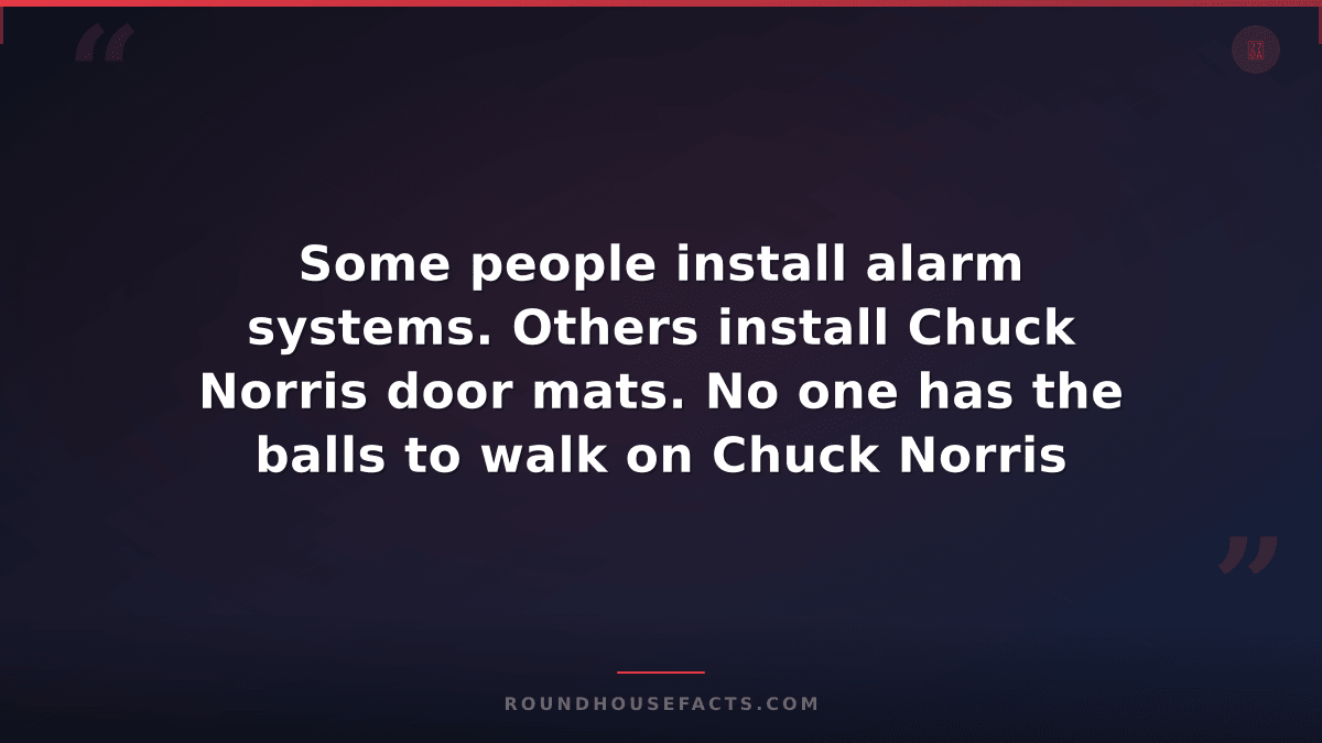 Chuck Norris Fact — Some people install alarm systems. Others install Chuck Norr