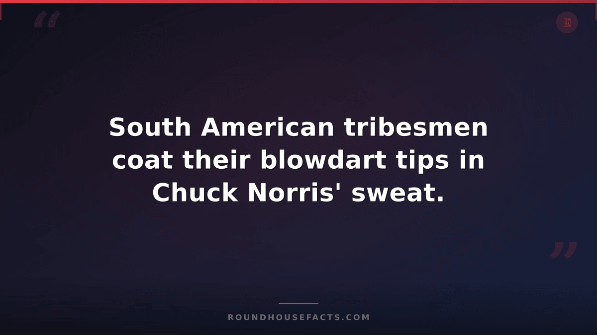 Chuck Norris Fact — South American tribesmen coat their blowdart tips in Chuck N