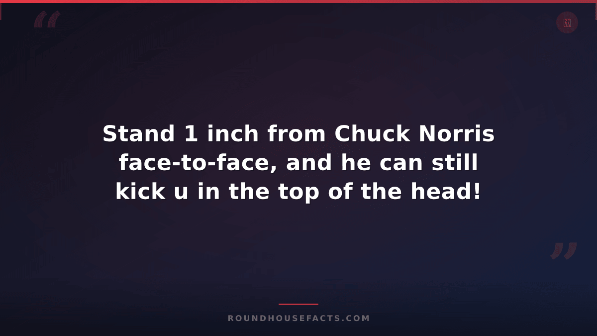 Chuck Norris Fact — Stand 1 inch from Chuck Norris face-to-face, and he can stil