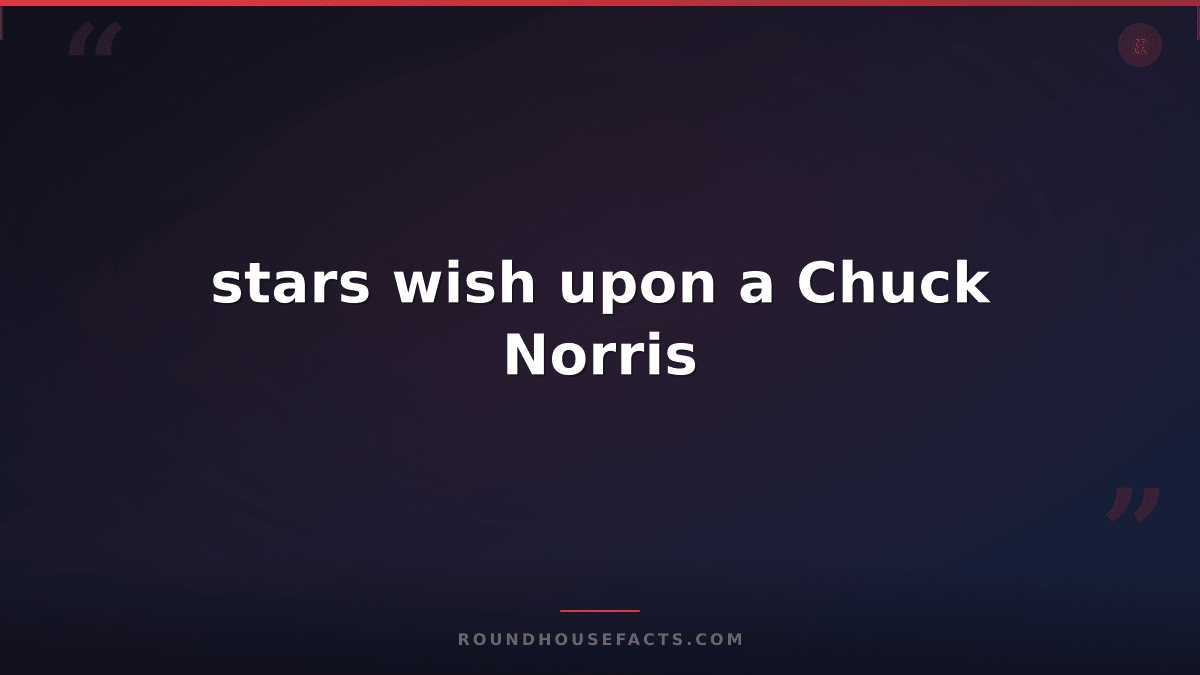 Chuck Norris Fact — stars wish upon a Chuck Norris