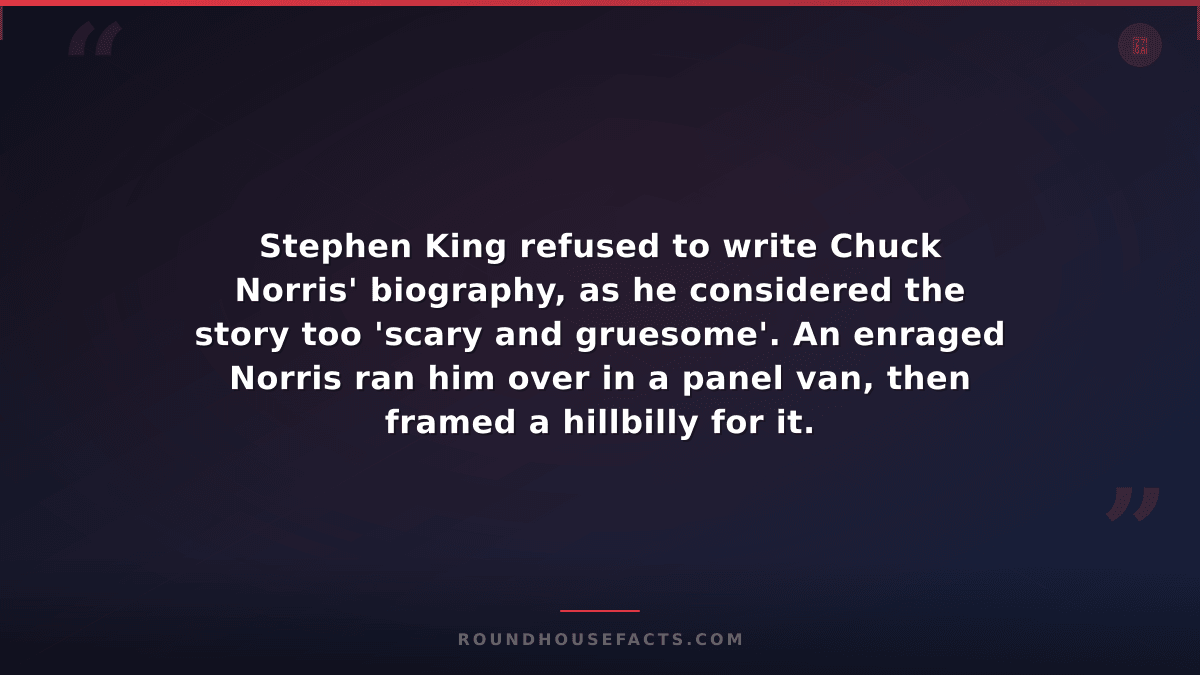 Chuck Norris Fact — Stephen King refused to write Chuck Norris' biography, as he