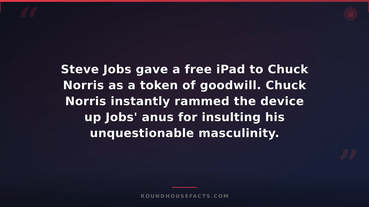 Chuck Norris Fact — Steve Jobs gave a free iPad to Chuck Norris as a token of go