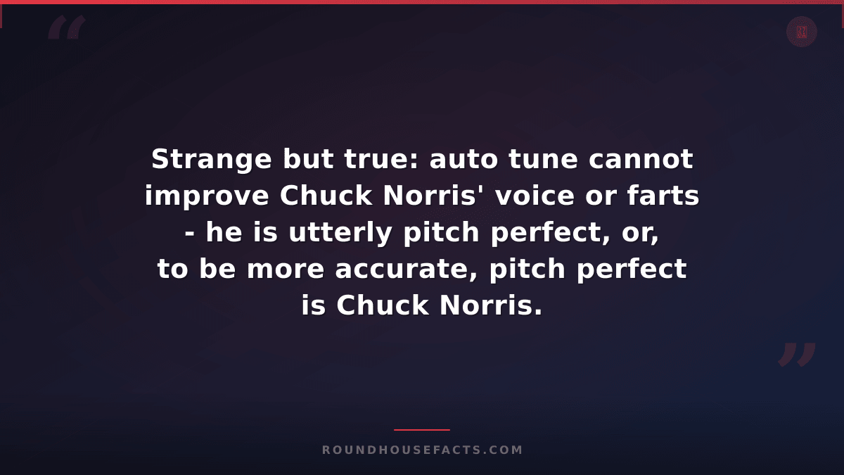Chuck Norris Fact — Strange but true: auto tune cannot improve Chuck Norris' voi