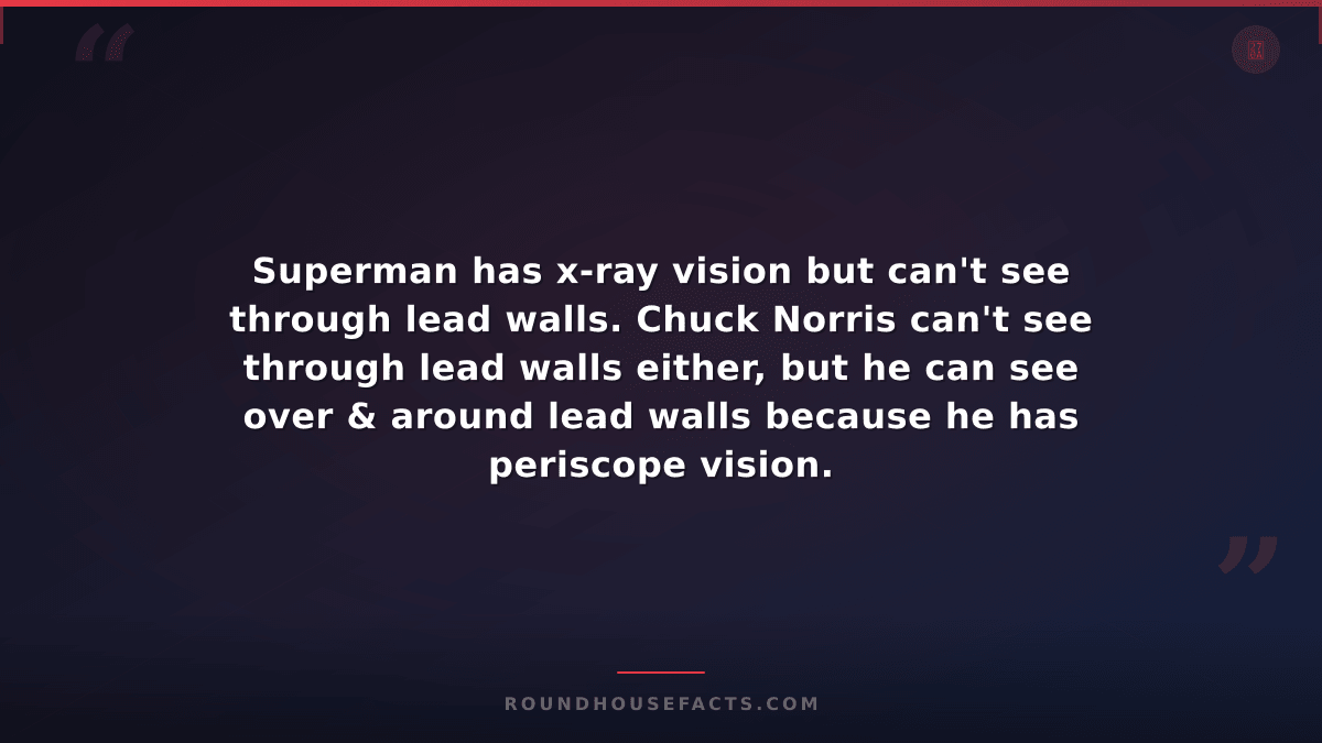 Chuck Norris Fact — Superman has x-ray vision but can't see through lead walls.