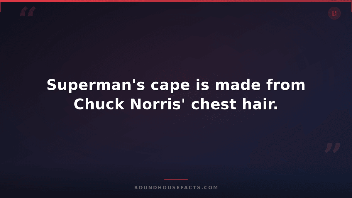 Chuck Norris Fact — Superman's cape is made from Chuck Norris' chest hair.