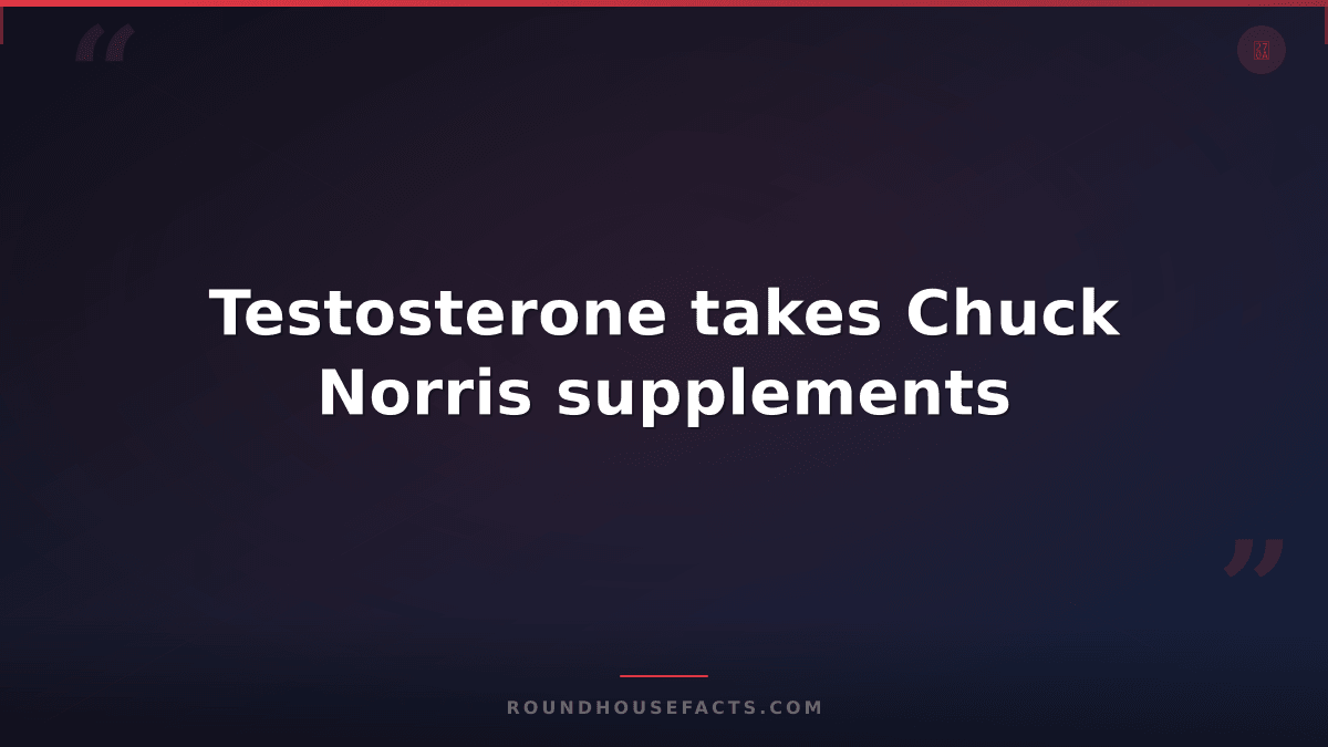 Chuck Norris Fact — Testosterone takes Chuck Norris supplements