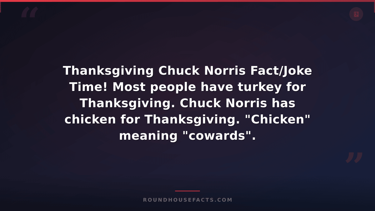 Chuck Norris Fact — Thanksgiving Chuck Norris Fact/Joke Time! Most people have t