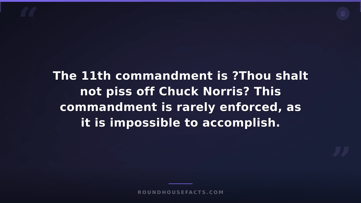 Chuck Norris Fact — The 11th commandment is ?Thou shalt not piss off Chuck Norri