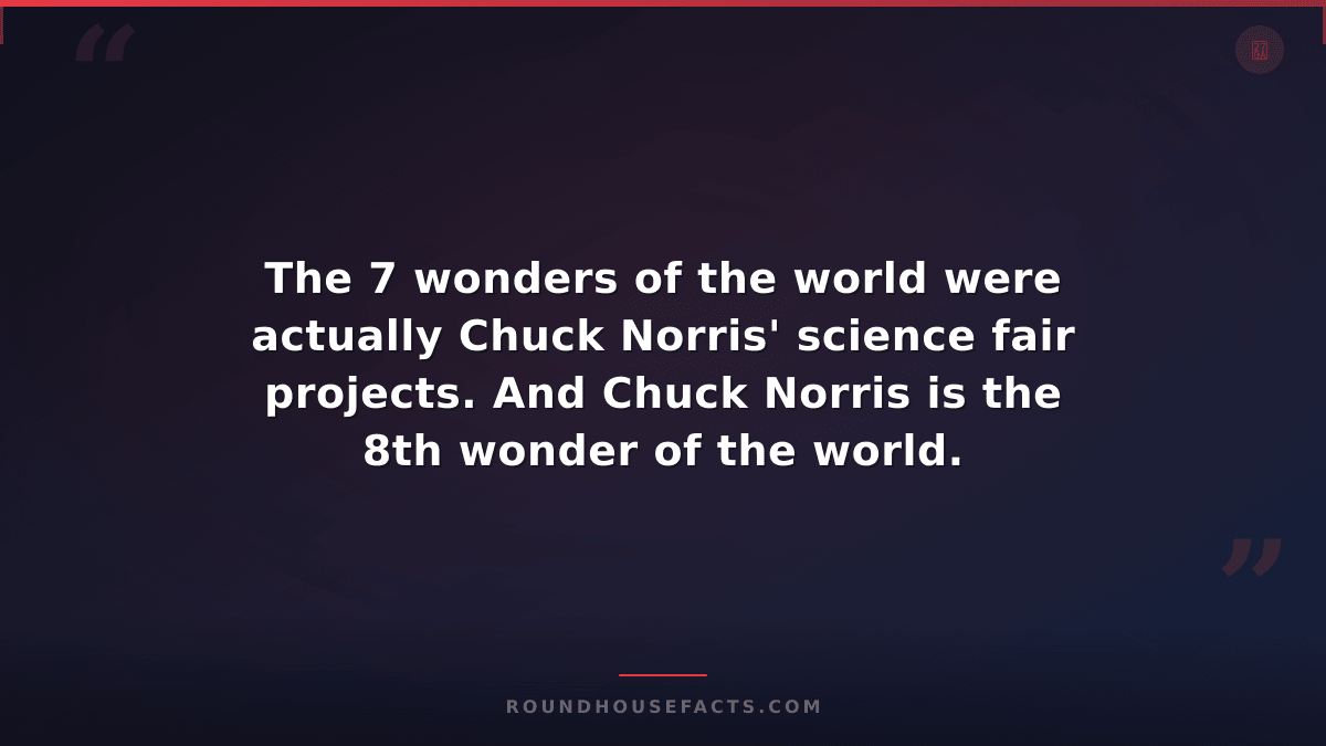 Chuck Norris Fact — The 7 wonders of the world were actually Chuck Norris' scien