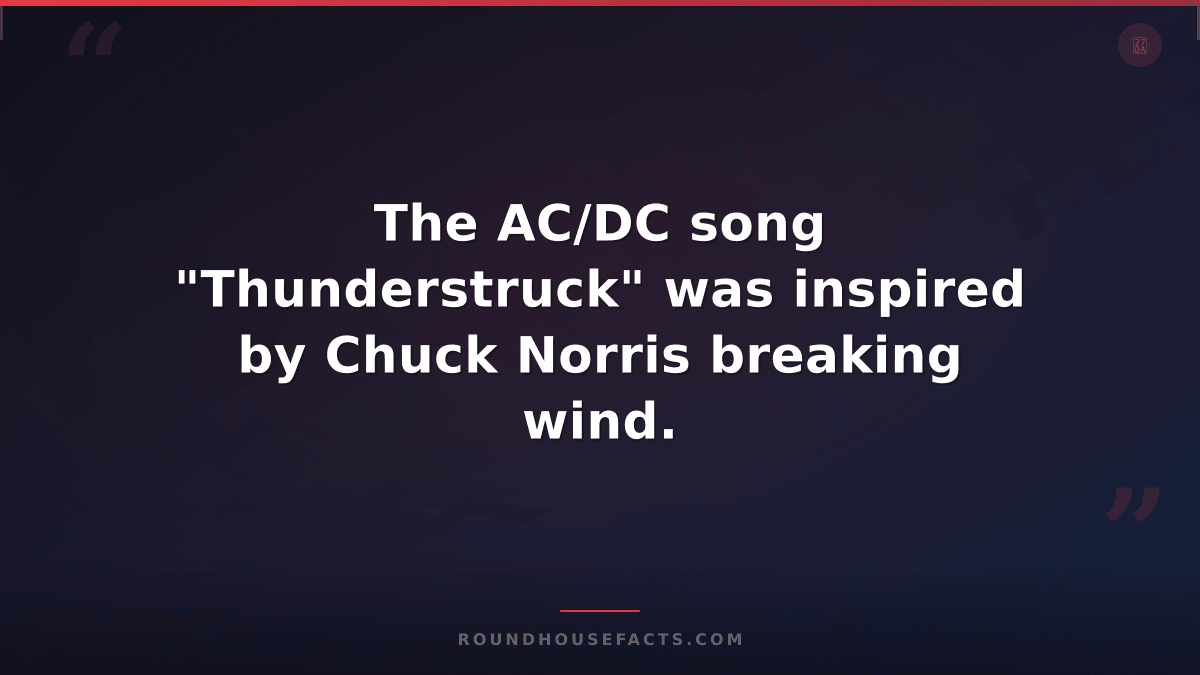 Chuck Norris Fact — The AC/DC song "Thunderstruck" was inspired by Chuck Norris