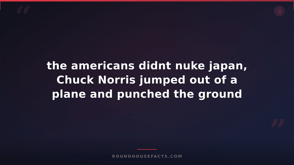 Chuck Norris Fact — the americans didnt nuke japan, Chuck Norris jumped out of a