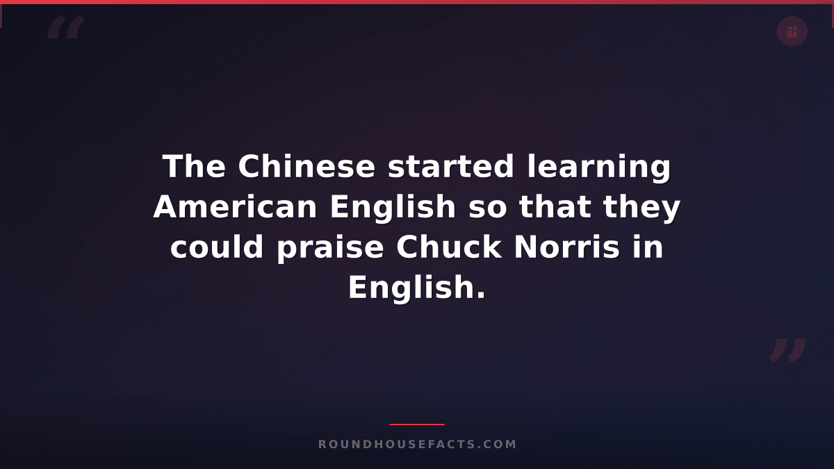 Chuck Norris Fact — The Chinese started learning American English so that they c