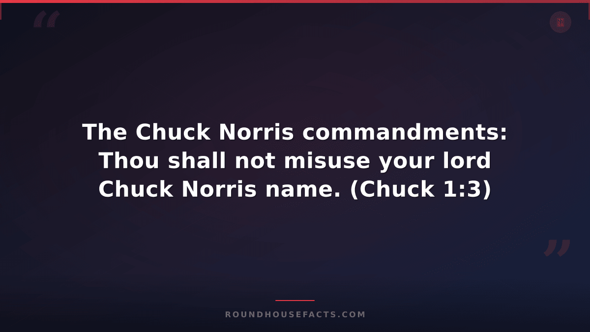Chuck Norris Fact — The Chuck Norris commandments: Thou shall not misuse your lo