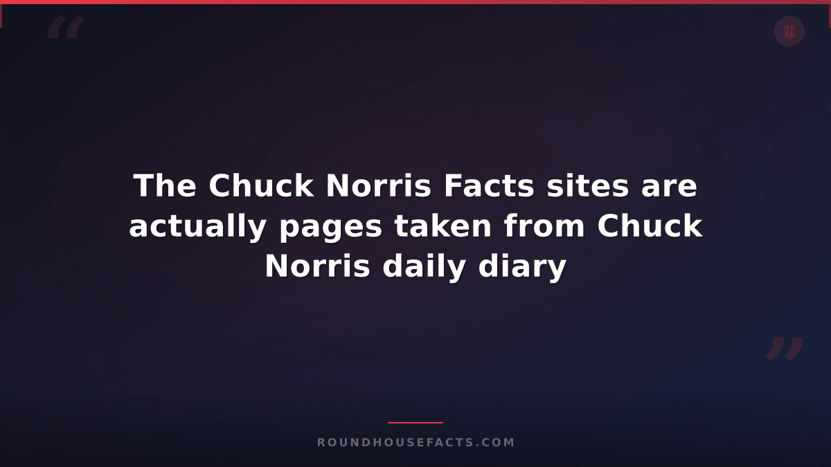 Chuck Norris Fact — The Chuck Norris Facts sites are actually pages taken from C