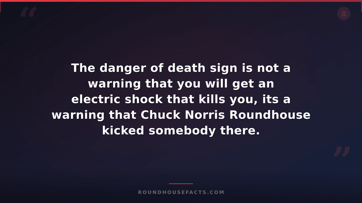 Chuck Norris Fact — The danger of death sign is not a warning that you will get