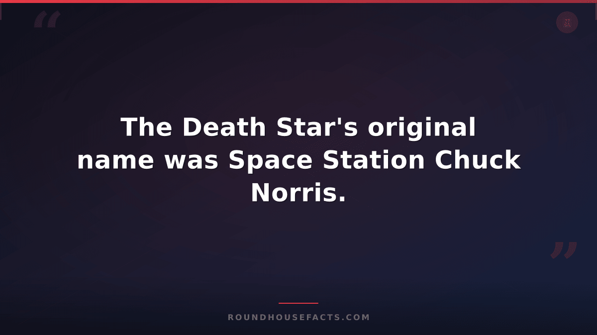 Chuck Norris Fact — The Death Star's original name was Space Station Chuck Norri