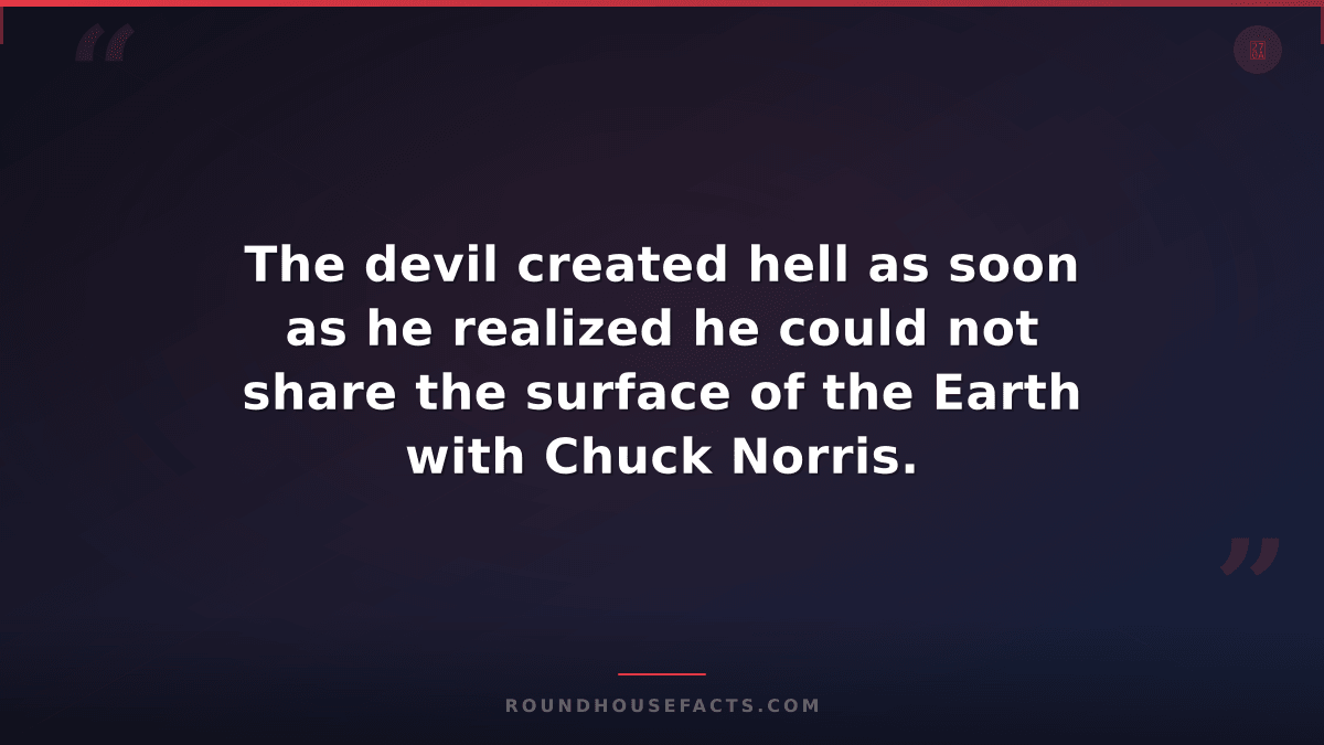 Chuck Norris Fact — The devil created hell as soon as he realized he could not s