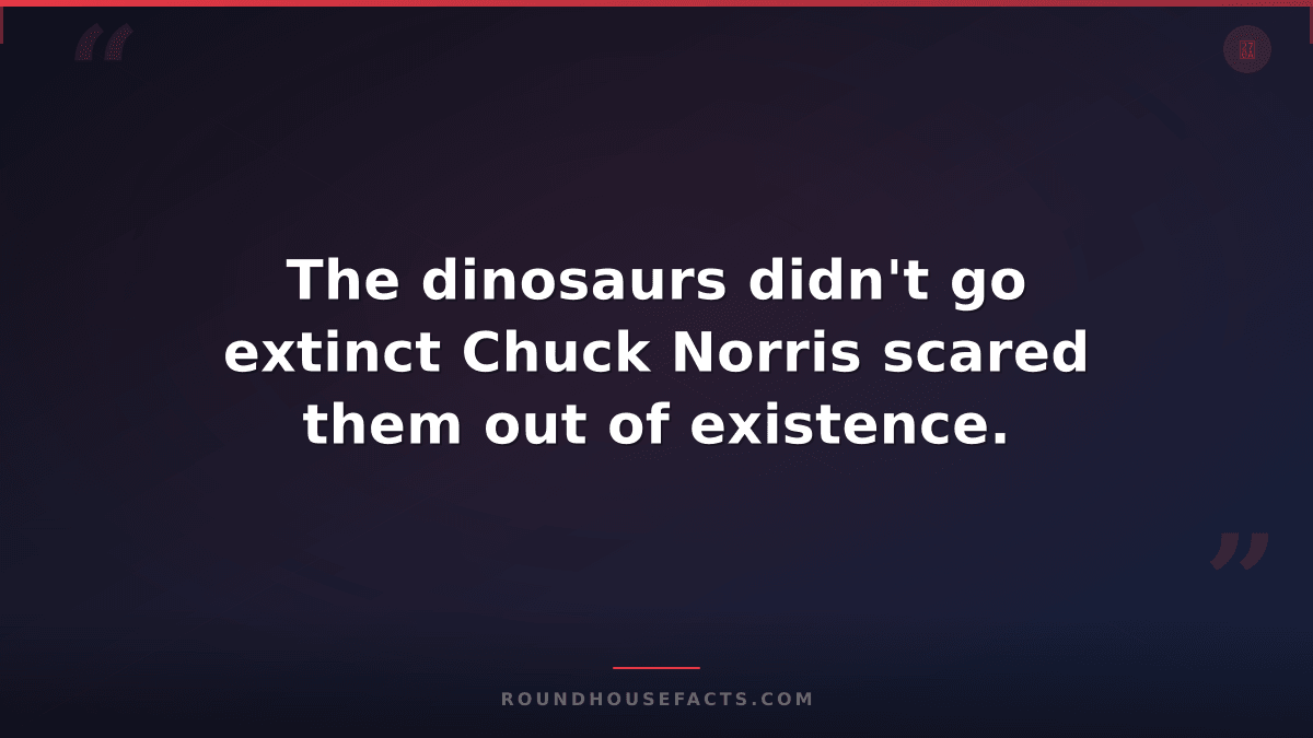Chuck Norris Fact — The dinosaurs didn't go extinct Chuck Norris scared them out