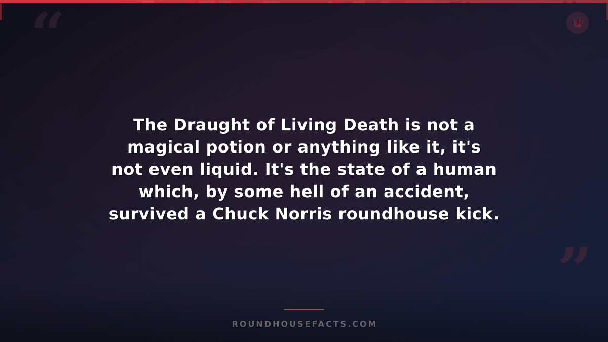 Chuck Norris Fact — The Draught of Living Death is not a magical potion or anyth
