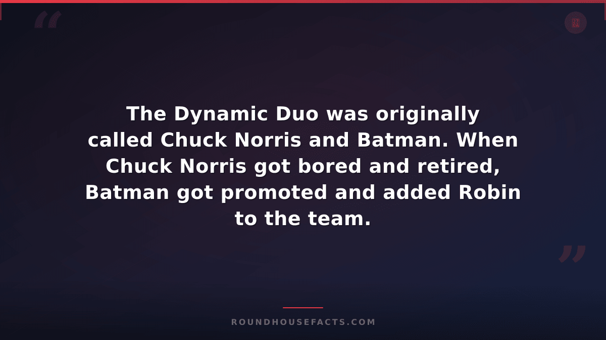 Chuck Norris Fact — The Dynamic Duo was originally called Chuck Norris and Batma