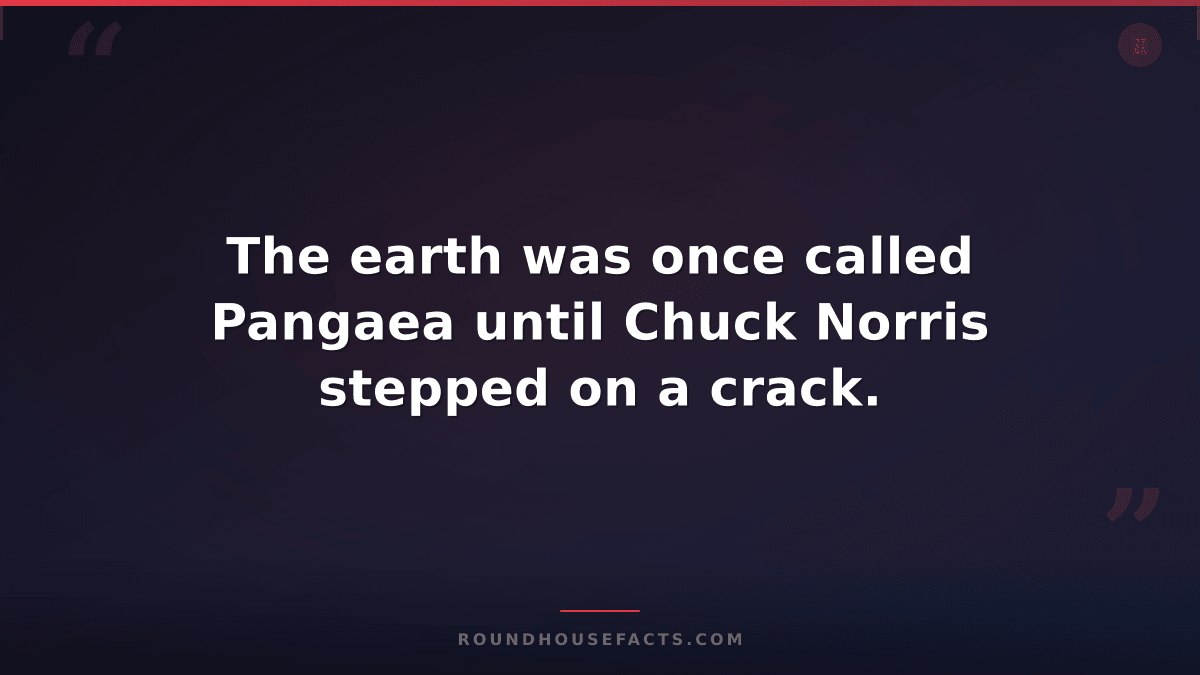 Chuck Norris Fact — The earth was once called Pangaea until Chuck Norris stepped