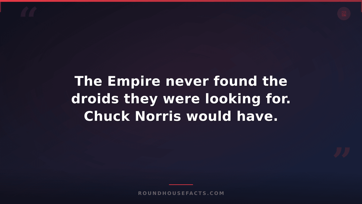 Chuck Norris Fact — The Empire never found the droids they were looking for. Chu