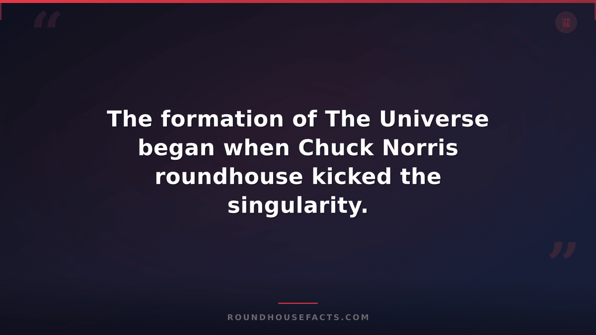 Chuck Norris Fact — The formation of The Universe began when Chuck Norris roundh