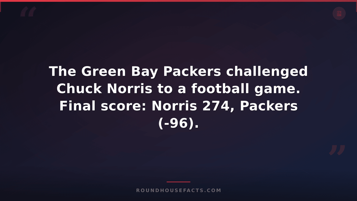 Chuck Norris Fact — The Green Bay Packers challenged Chuck Norris to a football