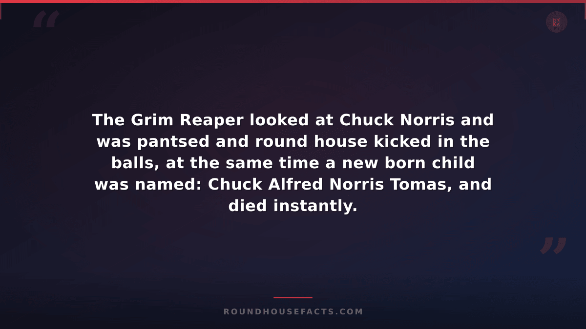 Chuck Norris Fact — The Grim Reaper looked at Chuck Norris and was pantsed and r