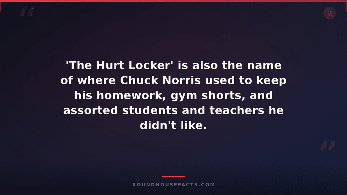 Chuck Norris Fact — 'The Hurt Locker' is also the name of where Chuck Norris use