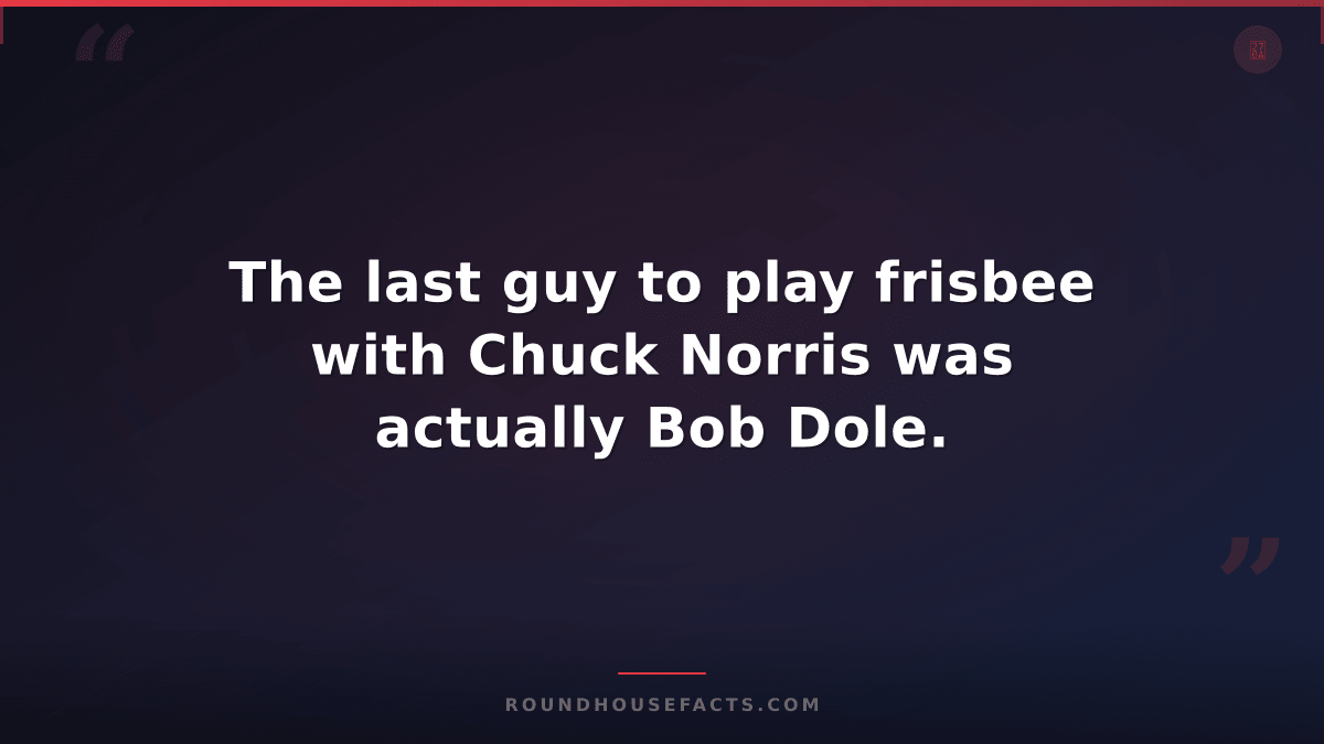 Chuck Norris Fact — The last guy to play frisbee with Chuck Norris was actually