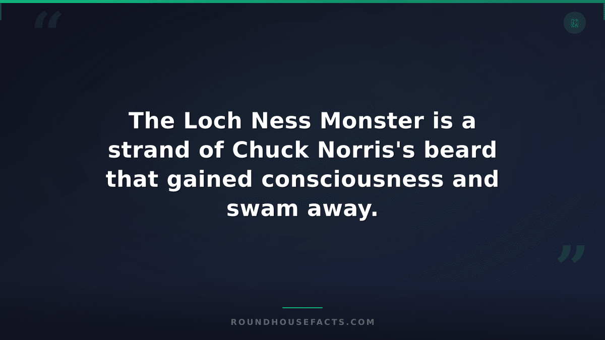 Chuck Norris Fact — The Loch Ness Monster is a strand of Chuck Norris's beard th