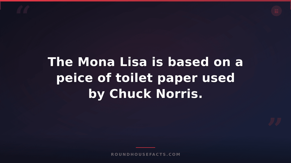 Chuck Norris Fact — The Mona Lisa is based on a peice of toilet paper used by Ch