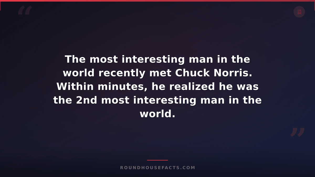 Chuck Norris Fact — The most interesting man in the world recently met Chuck Nor