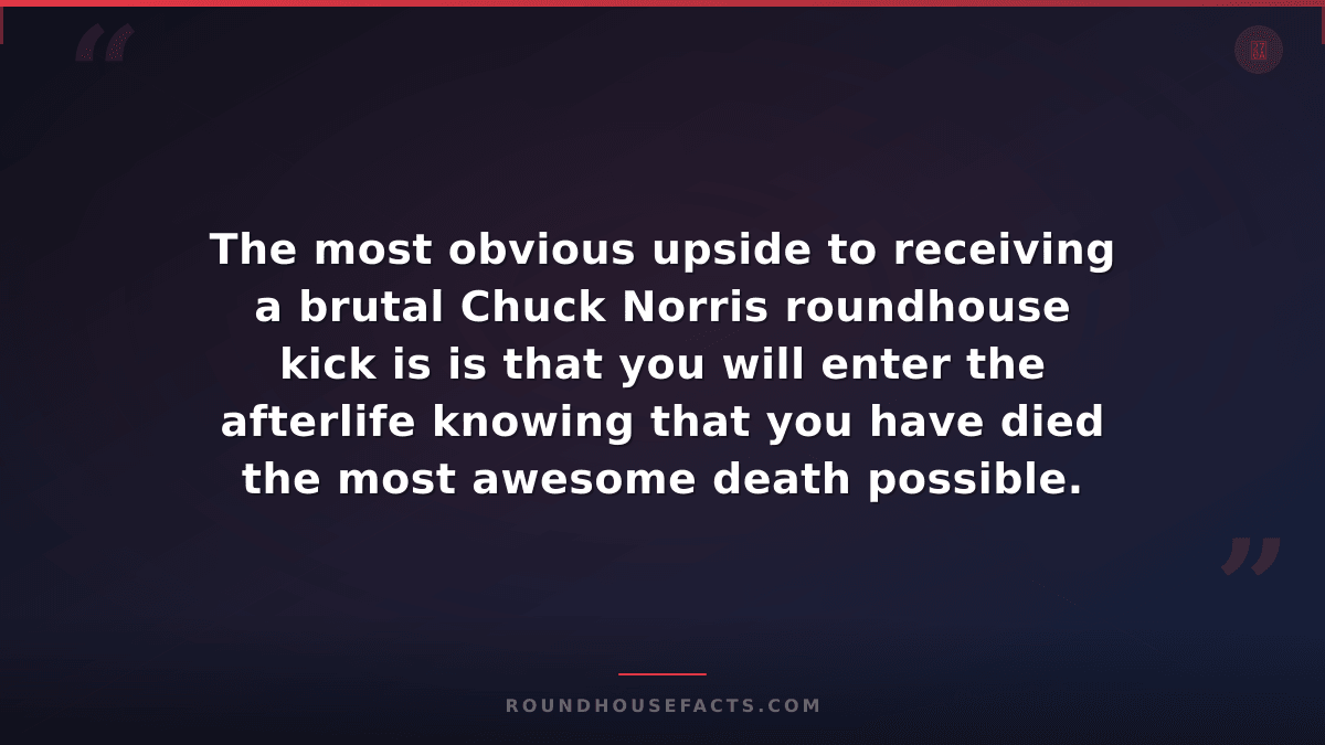 Chuck Norris Fact — The most obvious upside to receiving a brutal Chuck Norris r