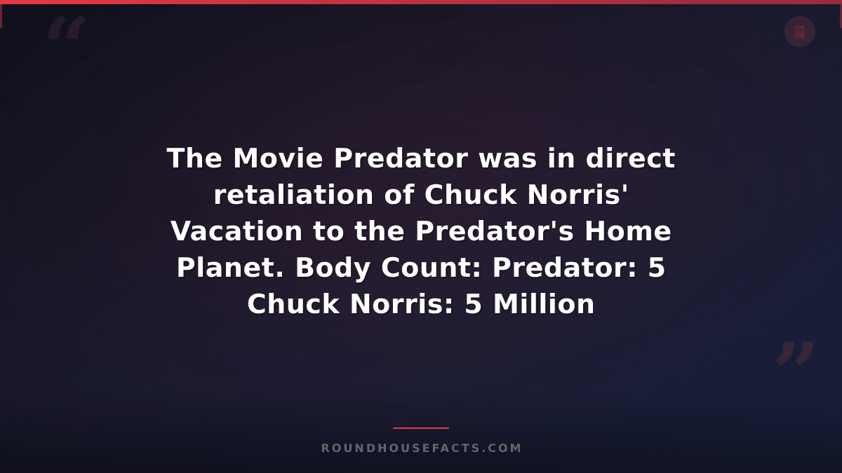 Chuck Norris Fact — The Movie Predator was in direct retaliation of Chuck Norris
