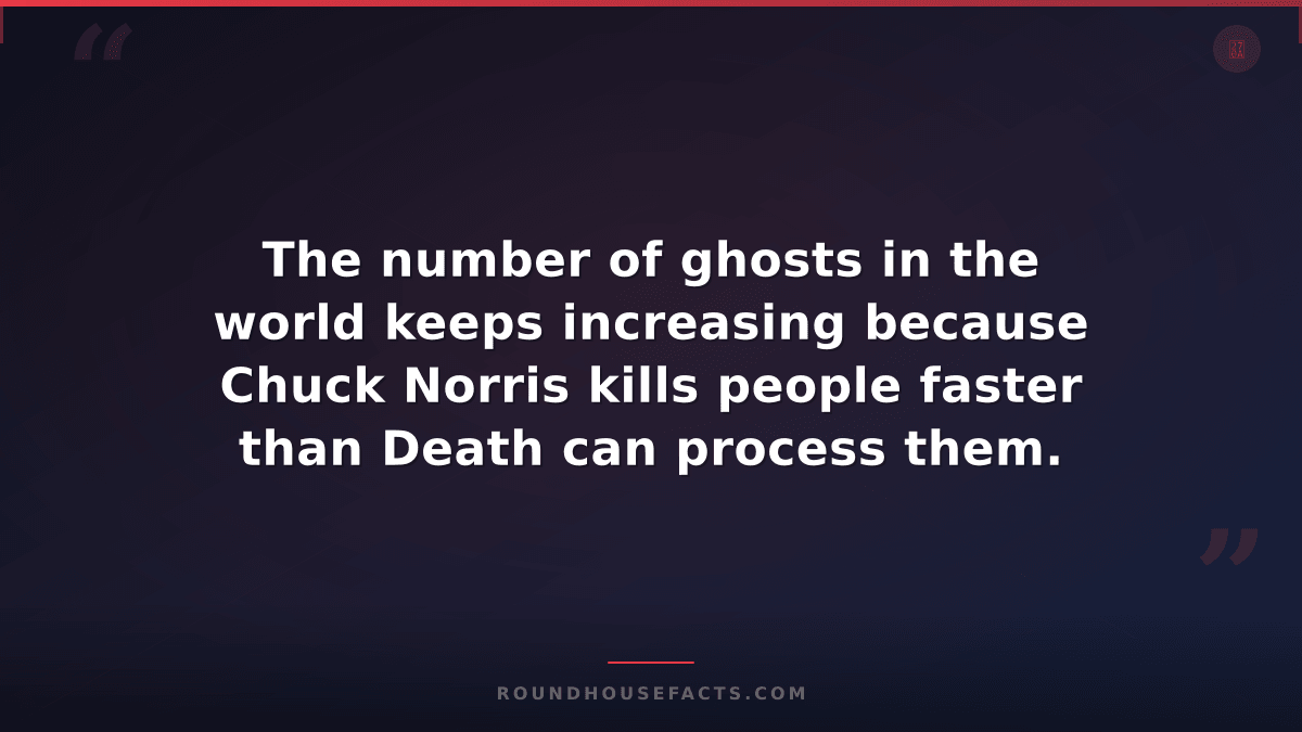 Chuck Norris Fact — The number of ghosts in the world keeps increasing because C