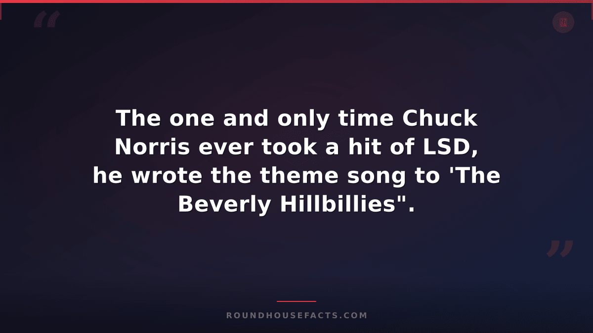 Chuck Norris Fact — The one and only time Chuck Norris ever took a hit of LSD, h