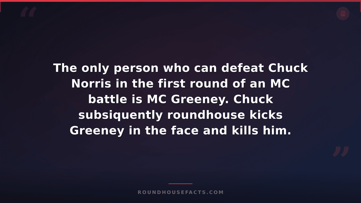 Chuck Norris Fact — The only person who can defeat Chuck Norris in the first rou