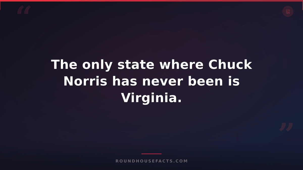 Chuck Norris Fact — The only state where Chuck Norris has never been is Virginia