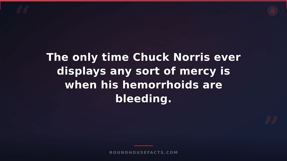 Chuck Norris Fact — The only time Chuck Norris ever displays any sort of mercy i