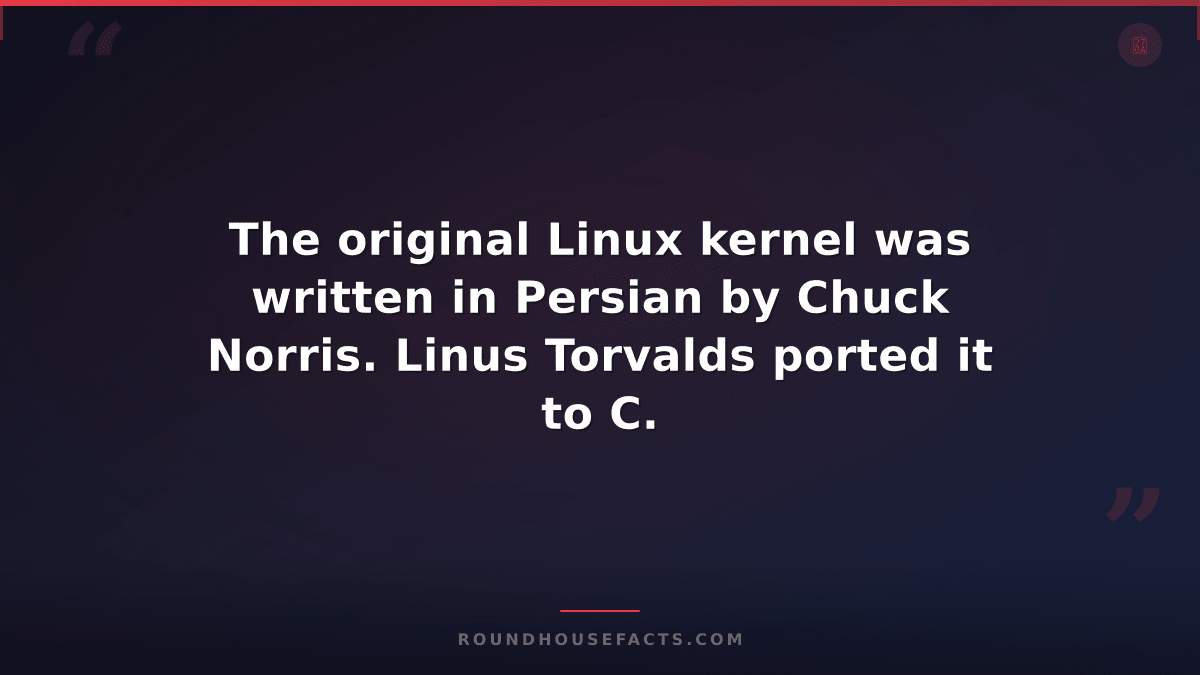Chuck Norris Fact — The original Linux kernel was written in Persian by Chuck No