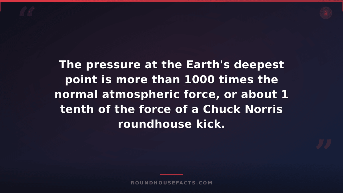 Chuck Norris Fact — The pressure at the Earth's deepest point is more than 1000