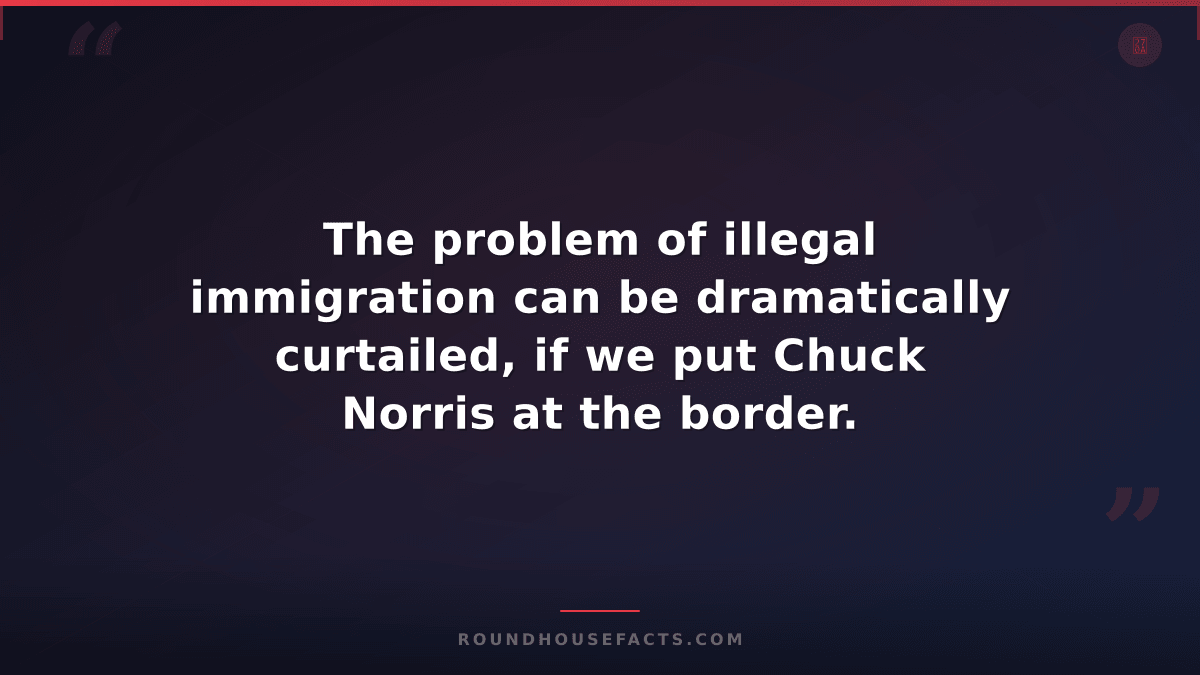 Chuck Norris Fact — The problem of illegal immigration can be dramatically curta