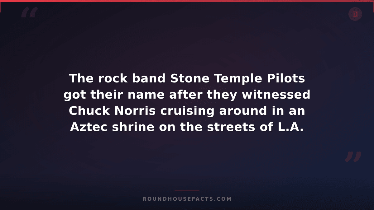 Chuck Norris Fact — The rock band Stone Temple Pilots got their name after they