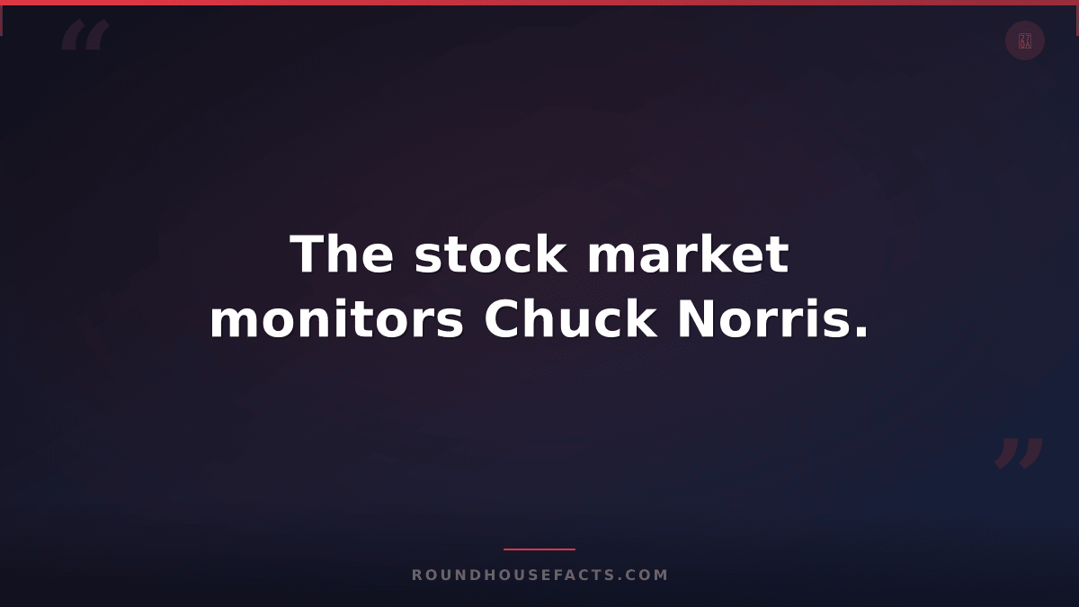 Chuck Norris Fact — The stock market monitors Chuck Norris.