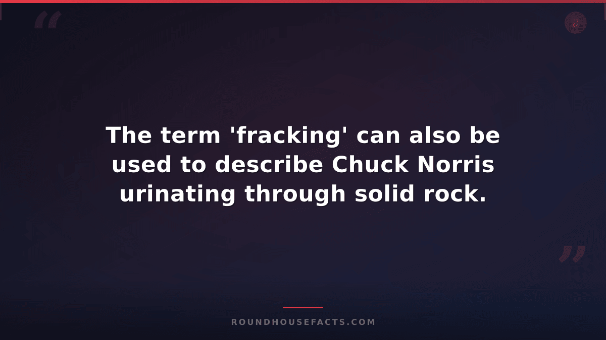 Chuck Norris Fact — The term 'fracking' can also be used to describe Chuck Norri